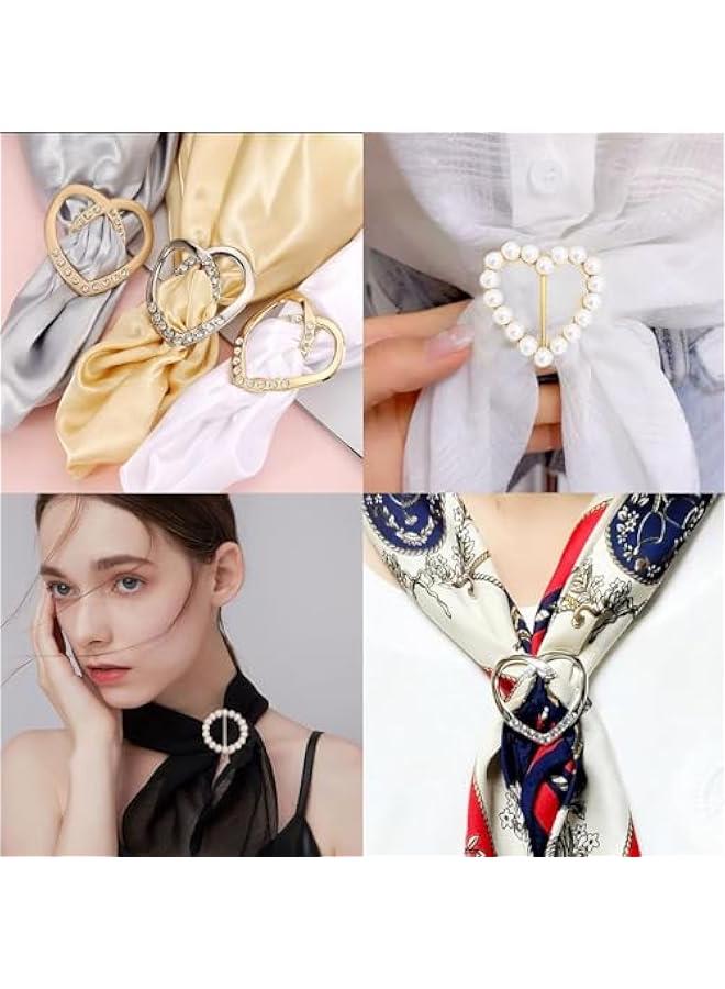 رينكس غوودر 6 قطع م مشك حلقة الوشاح الحريري، مشاك رطة العق للساء، مشك قميص وشاح رطة عق، خواتم للملاس معقودة على الزوايا، مشك معدي دائري دائري، مشك للملاس، حامل للخصر - Image 2