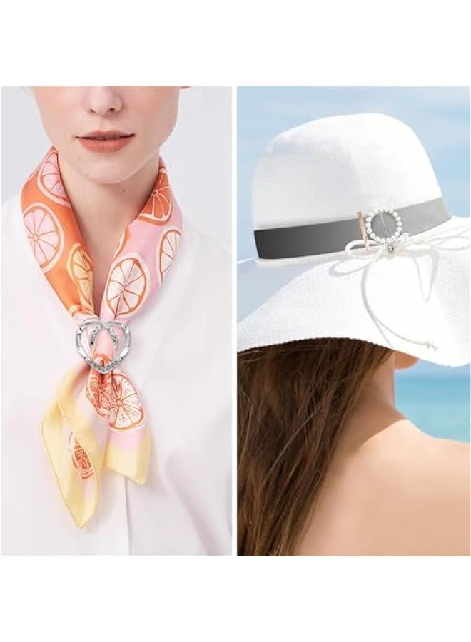 رينكس غوودر 6 قطع م مشك حلقة الوشاح الحريري، مشاك رطة العق للساء، مشك قميص وشاح رطة عق، خواتم للملاس معقودة على الزوايا، مشك معدي دائري دائري، مشك للملاس، حامل للخصر - Image 3