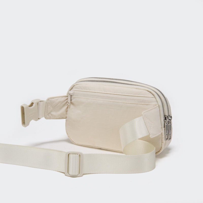 Pander Everywhere Belt Bag for Women, 5 Zipper Pockets Nylon Crossbody Fanny Pack Purse (White Opal) - Image 4