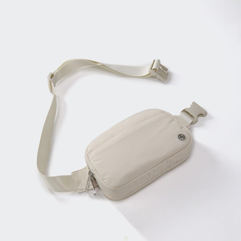 Pander Everywhere Belt Bag for Women, 5 Zipper Pockets Nylon Crossbody Fanny Pack Purse (White Opal) - Image 2