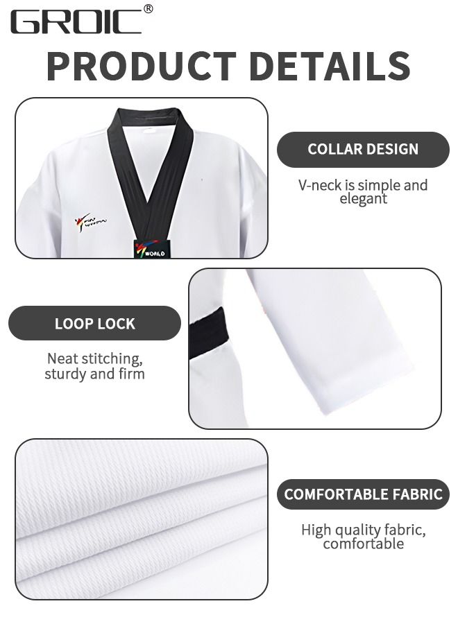 Taekwondo Suit,Brazilian BJJ Gi Jiu Jitsu Gi for Adults Gi Uniform Durable Pant & Jacket,Sports Training Clothes Parts - Image 4
