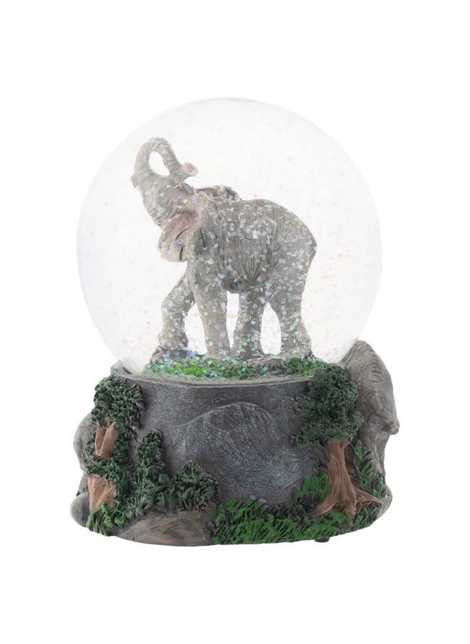 Elanze Designs Elanze Designs Elephant Pride Family 100MM Sturdy Wind Up Musical Glitter Water Snow Globe Magical Tabletop Dresser Nightstand Figurine Decoration Plays Tune Born Free  - Image 3