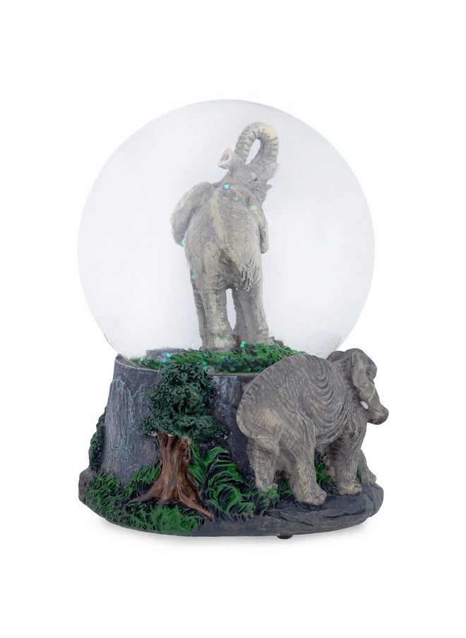 Elanze Designs Elanze Designs Elephant Pride Family 100MM Sturdy Wind Up Musical Glitter Water Snow Globe Magical Tabletop Dresser Nightstand Figurine Decoration Plays Tune Born Free  - Image 4