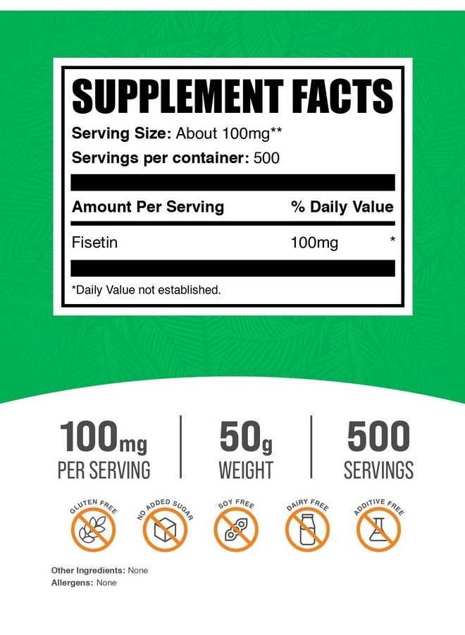 BulkSupplements مسحوق فيستين من BulkSupplements.com - مكمل فيستين، فيستين 100 ملغ - مصدر مضادات الأكسدة، نقي وخالي من الغلوتين، 100 ملغ لكل حصة، 50 غ (1.8 أونصة) (عبوة من 1) - Image 2