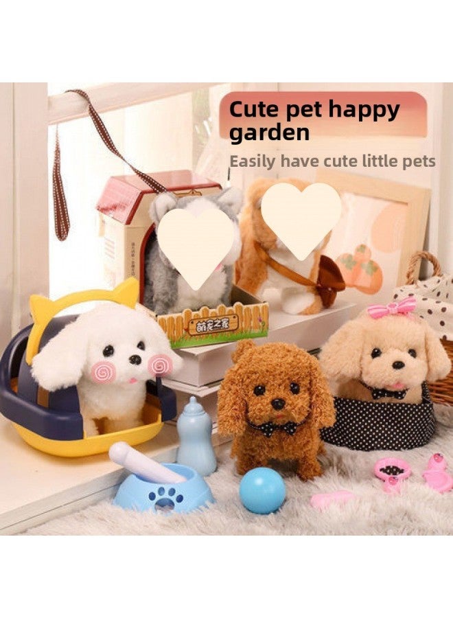 Toy Dog Dog Imitation Dog Children Walking Can Call Baby Electric Plush Electronic Small Can Move Baby Pet-Color:Bixiong (standard + Doghouse + Bow Tie 4-piece Set)-Specifications:【rechargeable Mode - Image 5