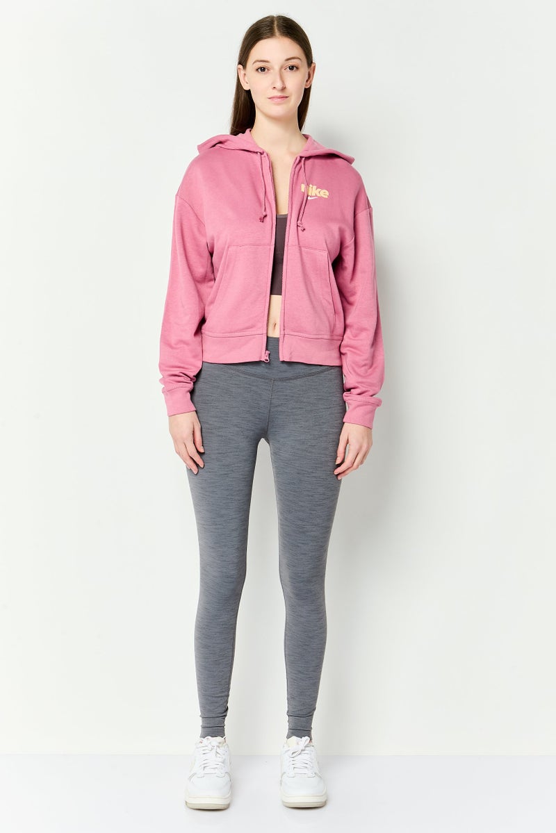 Nike Women Loose Fit Long Sleeve Outdoor Hoodie, Light Pink - Image 4