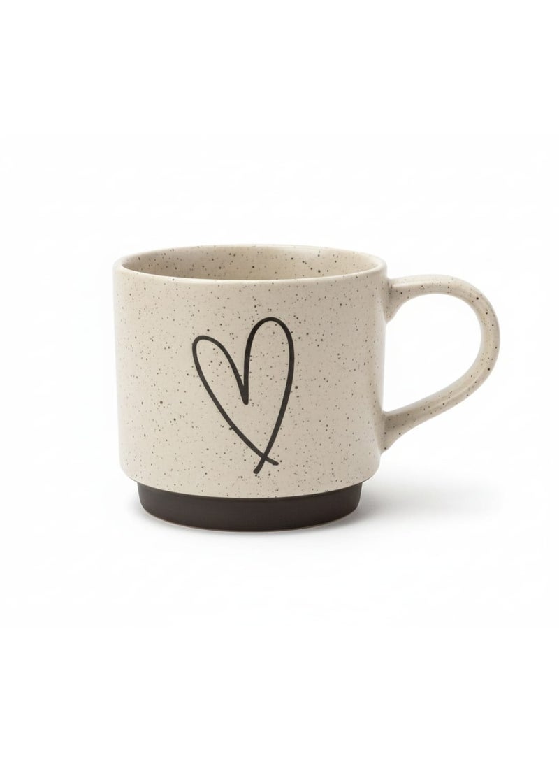 مج سيراميك ملون بنقشة قلب مميزة - سيراميك عالي الجودة للقهوة والشاي - Image 1