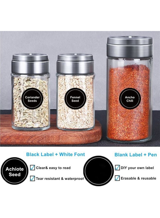 Seropy 180 Spice Labels for Food Containers, Chalkboard Labels for Jars, Spice Label Stickers Herb Seasoning Kitchen Pantry Labels, Small Chalk Sticker Spice Jar Label Round 168 Printed, 1 Erasable Chalk - Image 4