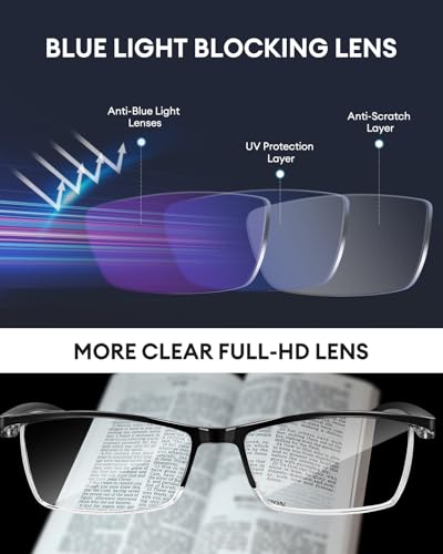 FIONOFY 8 Pack Reading Glasses for Men-Blue Light Blocking Computer Readers Women-With Spring Loaded Hinges Lightweight Eyeglasses 1.5X - Image 4