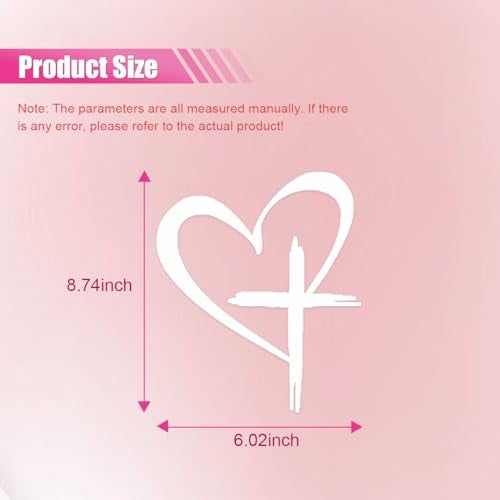 KITUREK Love Cross Sticker Decal Love Heart Cross Stickers Decal Vinyl Sticker for Notebook Car Laptop Window 876 White Large - Image 3