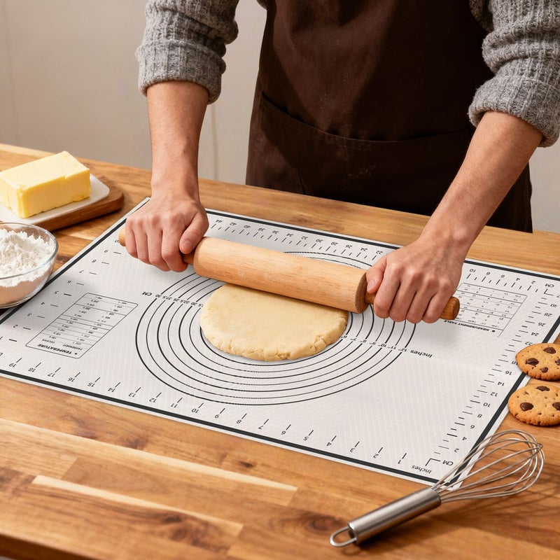 Red Large Non-Stick Pastry Mat for Baking Dough Rolling and Countertop Protection - Image 4