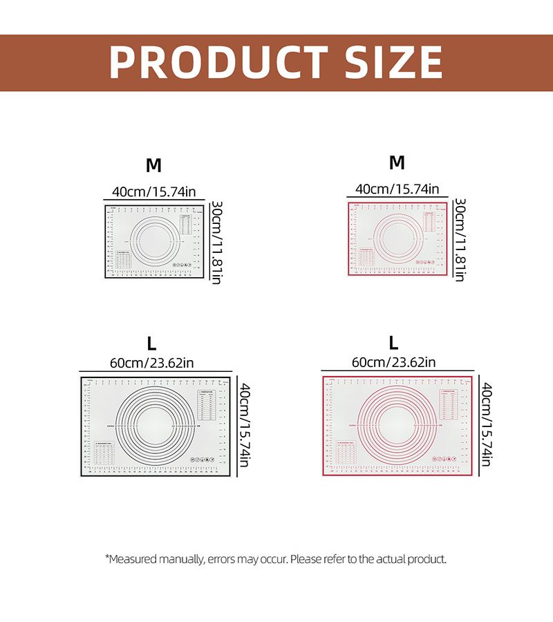 Red Large Non-Stick Pastry Mat for Baking Dough Rolling and Countertop Protection - Image 3