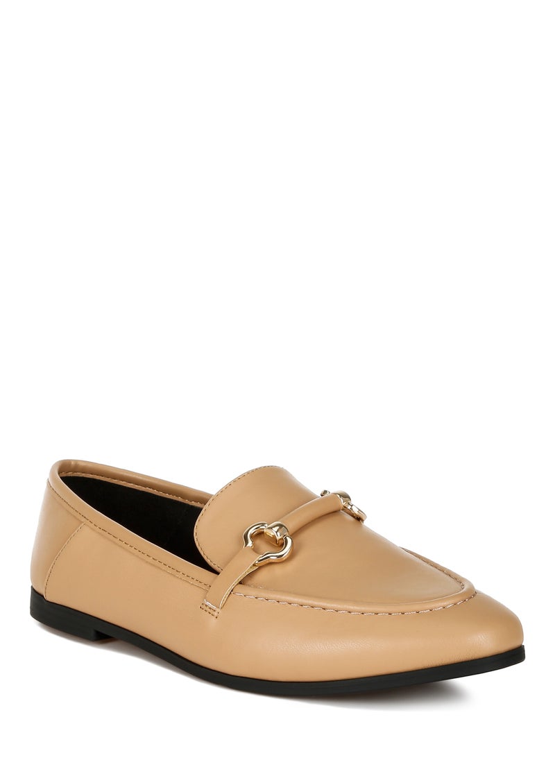 London Rag Horsebit Embellished Loafers in Tan  - Image 2