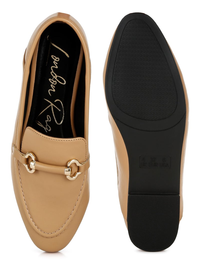 London Rag Horsebit Embellished Loafers in Tan  - Image 4