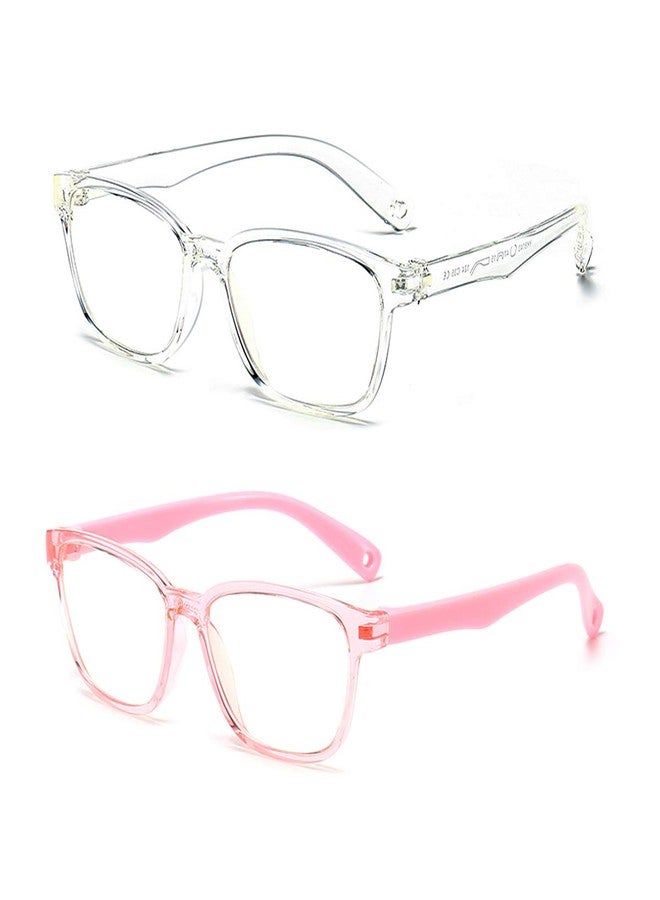 AHXLL Kids Blue Light Blocking Gl 2 Pack, Anti Eyestrain & UV Protection, Computer Gaming TV Phone Gl for Boys Girls Age 3-9 (Clear+Transparent Pink) - Image 5