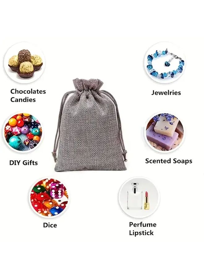 Grey Drawstring Gift Bags 10x14 30pcs For Jewelry Party Favors Organizer - Image 4