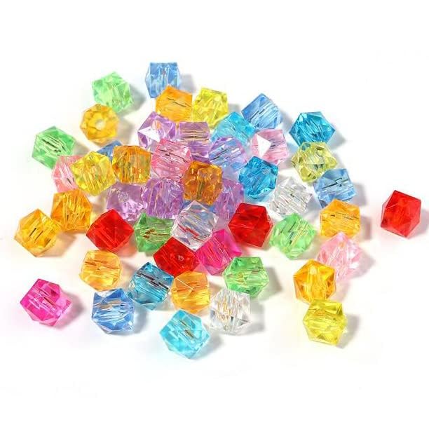 HYSTYLE 500pcs 10mm Transparent Multicolor Acrylic Dispersed Beads Loose Beads for Jewelry Making - Image 2