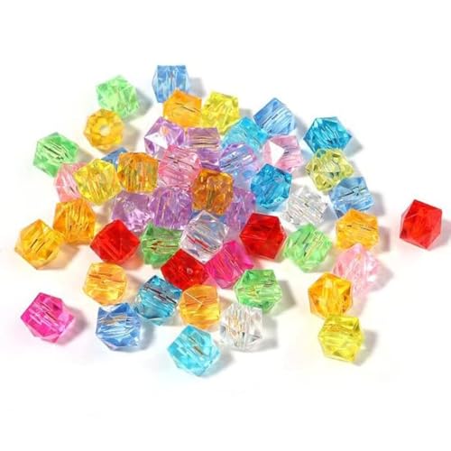 HYSTYLE 500pcs 10mm Transparent Multicolor Acrylic Dispersed Beads Loose Beads for Jewelry Making - Image 1