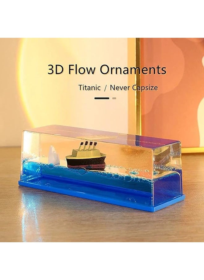 General - Titanic Cruise Ship Plastic Model Sunken Liquid Wave Cruise Ship Decoration - Cruise Ship Iceberg Home Decoration For Home Display Car Decoration, Gifts, Desk - Image 1