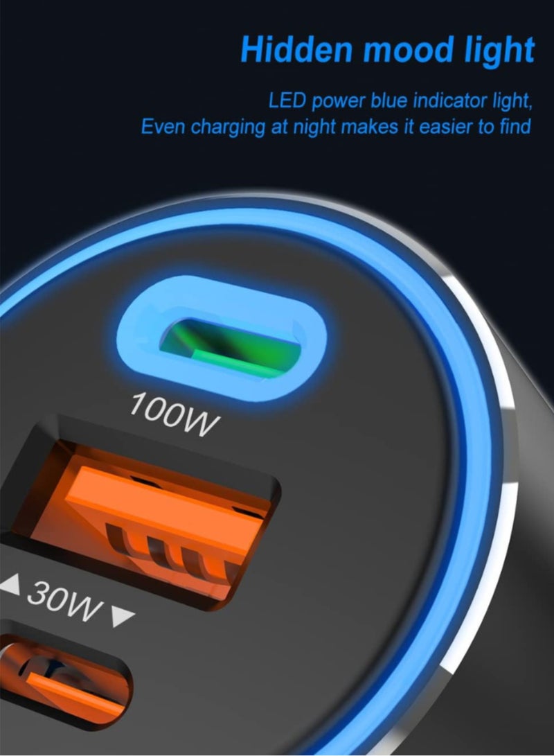 TIKNIA 130W USB C Car Fast Charger, Power Adapter PPS PD 100W + PD 30W Quick Charging USB A QC 3.0, Cigarette Lighter Type C Charger Compatible with Laptop, Smartphone, Tablet, iPad, and More - Image 4