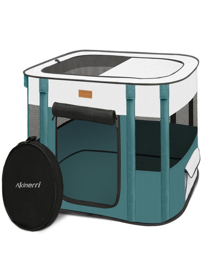 Akinerri Dog Playpen - Foldable Cat Play Pens for Pubby,Kitten, Rabbit,Portable Pet Tent with Carring Bag for Indoor/Outdoor Travel Camping (Blue-Medium) - Image 1