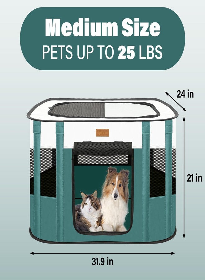 Akinerri Dog Playpen - Foldable Cat Play Pens for Pubby,Kitten, Rabbit,Portable Pet Tent with Carring Bag for Indoor/Outdoor Travel Camping (Blue-Medium) - Image 2