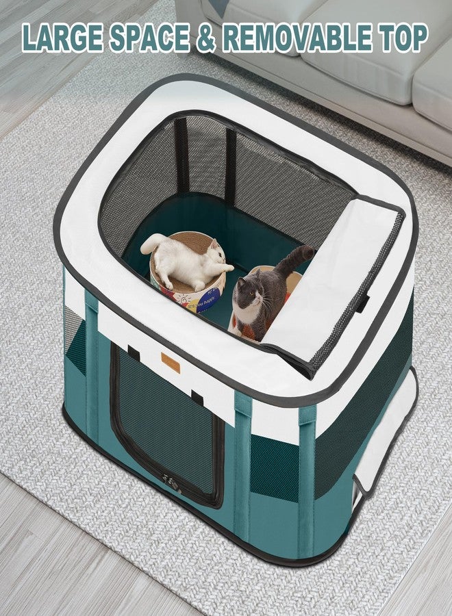 Akinerri Dog Playpen - Foldable Cat Play Pens for Pubby,Kitten, Rabbit,Portable Pet Tent with Carring Bag for Indoor/Outdoor Travel Camping (Blue-Medium) - Image 5