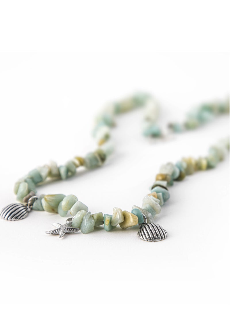 Minza " Ibiza " Pure 925 Sterling Silver, Jasper Stone, Handmade Necklace for Women, Pendant Necklace, 3.500 grams of Silver, Jewelry for Casual & Special Occasion - Image 2