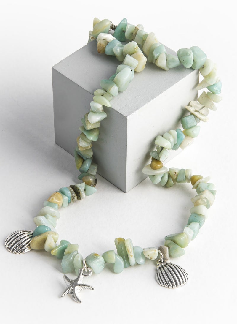 Minza " Ibiza " Pure 925 Sterling Silver, Jasper Stone, Handmade Necklace for Women, Pendant Necklace, 3.500 grams of Silver, Jewelry for Casual & Special Occasion - Image 5