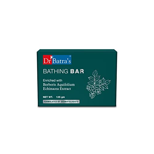 Dr Batra's Dr. Batra's Bathing Bar, Enriched with Berberis Aquifolium & Echinacea Extracts, Soap for soft & supple skin, Protects from skin infections, SLS & Paraben free, Safe & Cruelty free (125g) - Image 1