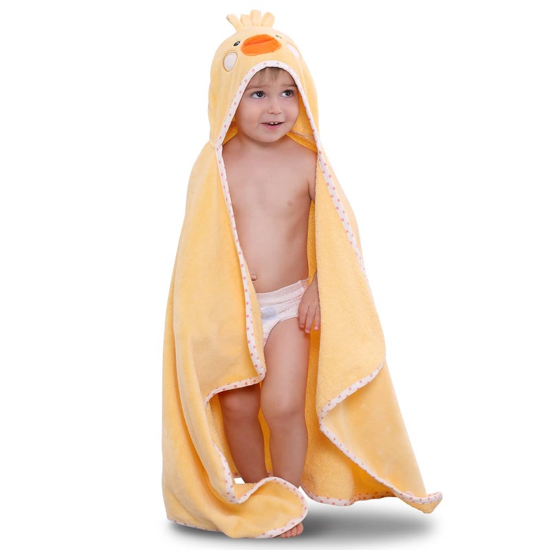 TBEZY Hooded Towel for Kids 100 Cotton Ultra Soft with Unique Animal Design Large for Infants 310 Years Chick