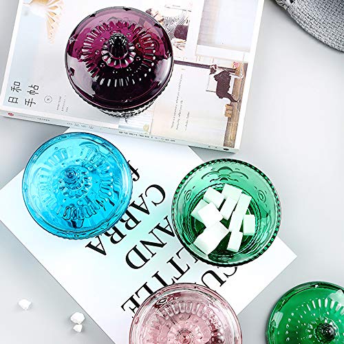 MASSJOY European Retro Nostalgic Three-Dimensional Relief Color Glass Jar Candy Jar Seasoning Jar With Lid - Image 5