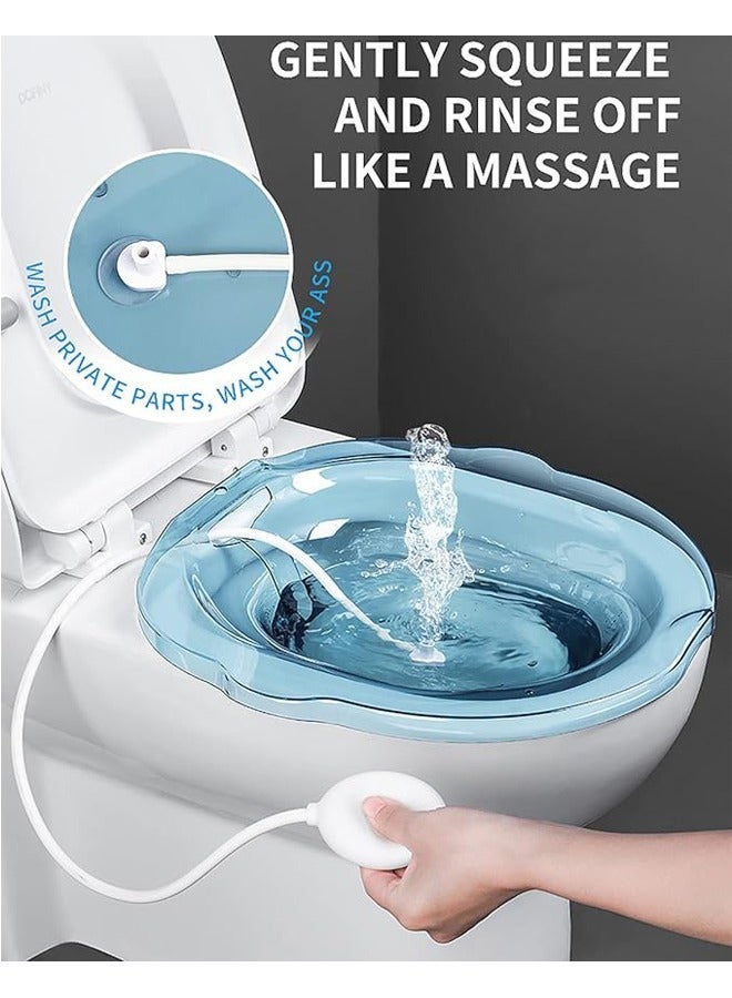 Arabest Sitz Baths for toilet Seat,Sitz Bath for Postpartum Care Sitz Bath for Hemorrhoids with Flusher Pregnant Women Yoni Steam Seat,Soaking Basin Ues for Inflammation Treatment,Fits Universal Toilet Grey - Image 3