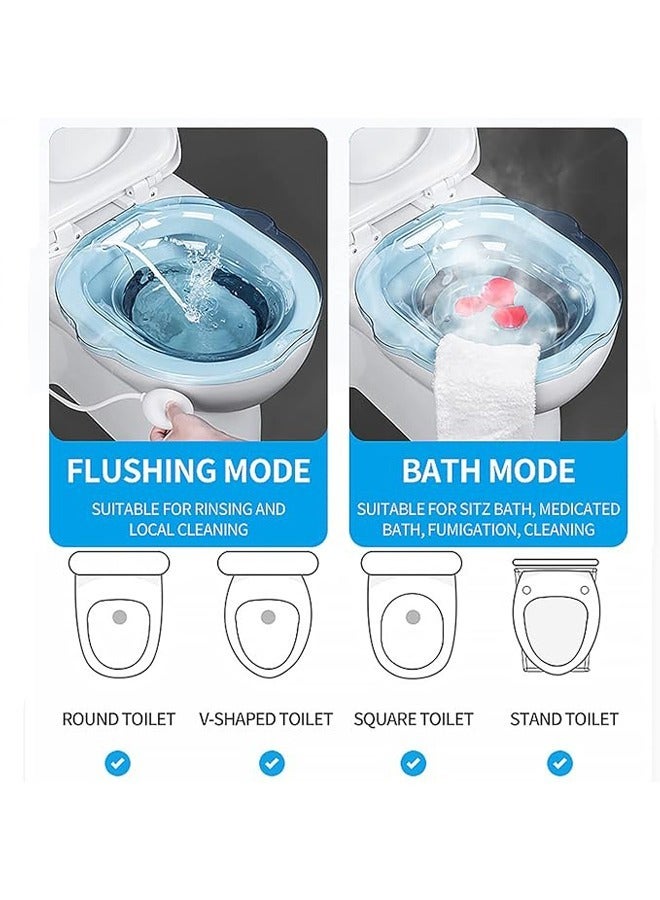 Arabest Sitz Baths for toilet Seat,Sitz Bath for Postpartum Care Sitz Bath for Hemorrhoids with Flusher Pregnant Women Yoni Steam Seat,Soaking Basin Ues for Inflammation Treatment,Fits Universal Toilet Grey - Image 4
