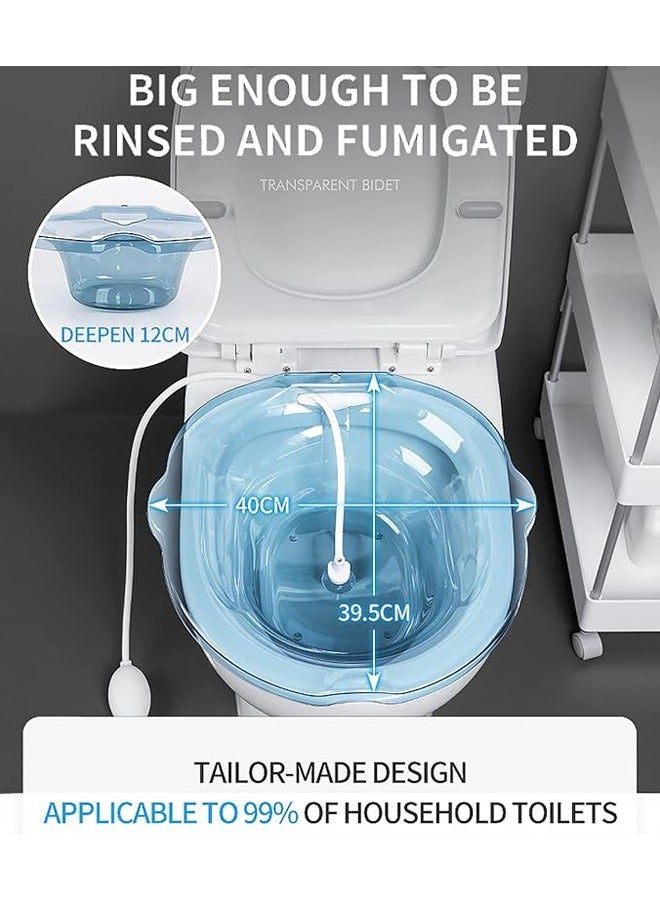 Arabest Sitz Baths for toilet Seat,Sitz Bath for Postpartum Care Sitz Bath for Hemorrhoids with Flusher Pregnant Women Yoni Steam Seat,Soaking Basin Ues for Inflammation Treatment,Fits Universal Toilet Grey - Image 5