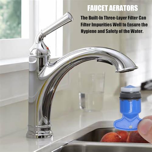BOETOADG 4PCS Faucet Aerator M16.5, Plug-In Faucet Aerator Faucet Restrictor Replacement Parts for Kitchen Bathroom Sink Aerator with Key Removal Wrench Tool, 1.2GPM, 16.5mm/0.65inch - Image 4
