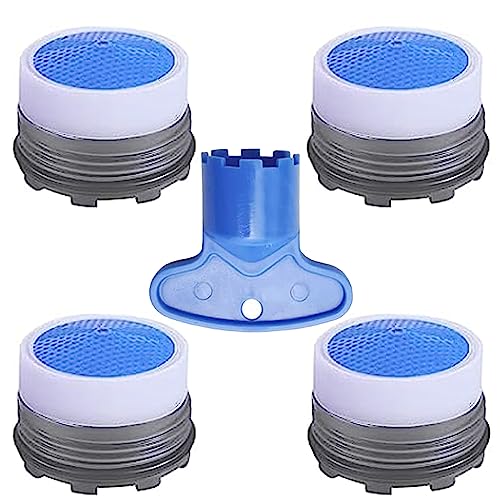 BOETOADG 4PCS Faucet Aerator M16.5, Plug-In Faucet Aerator Faucet Restrictor Replacement Parts for Kitchen Bathroom Sink Aerator with Key Removal Wrench Tool, 1.2GPM, 16.5mm/0.65inch - Image 1