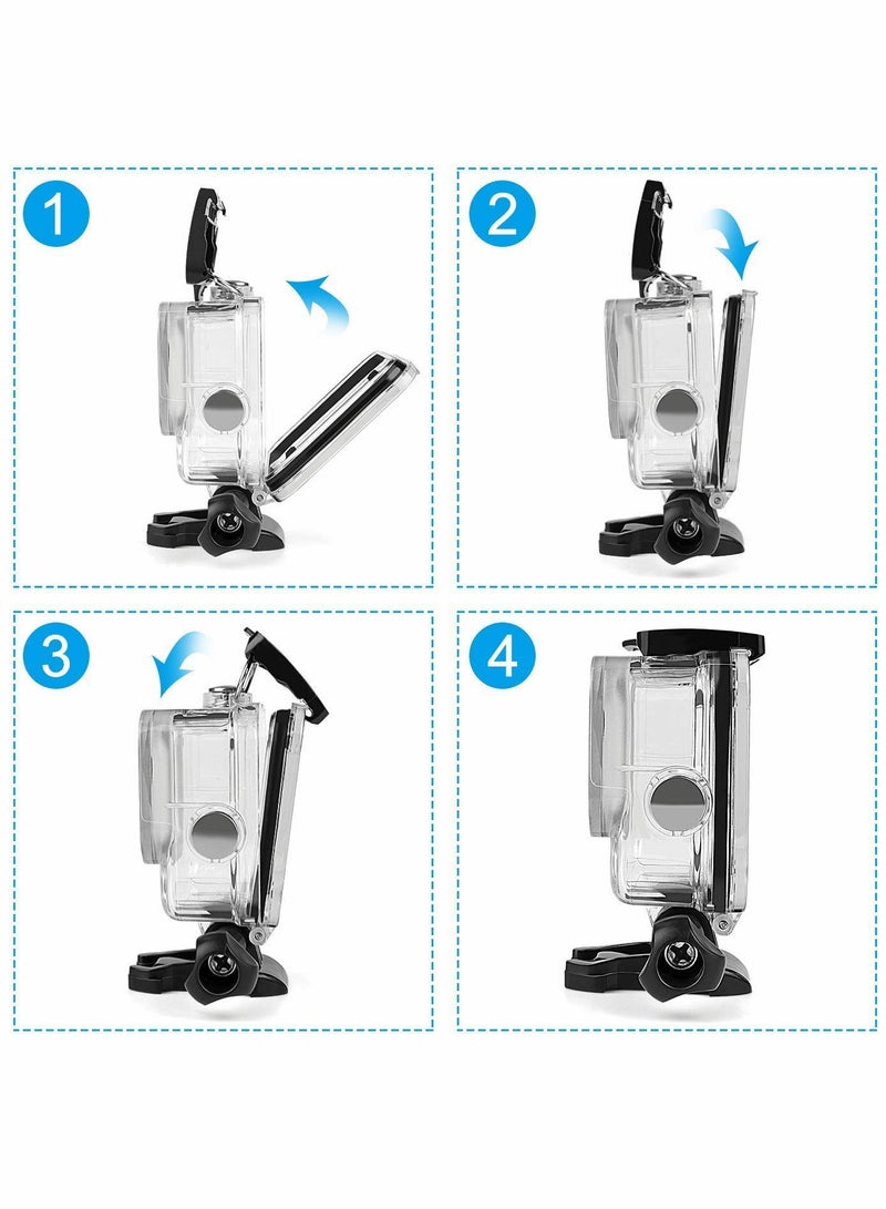 SOLARAE Waterproof Housing Case for GoPro Hero 9/10(2021), 45m Waterproof Case Diving Protective with Mount & Thumbscrew - Image 3