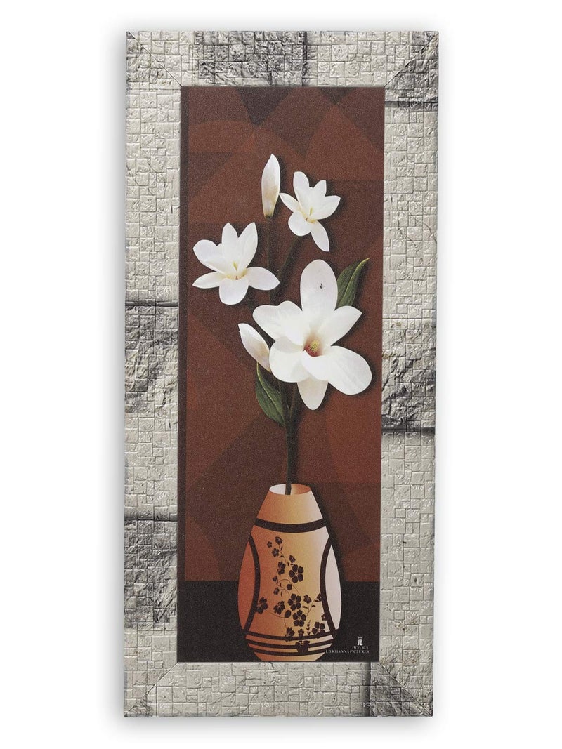 Indianara Set of 3 Flowers in Vases Paintings (2957) Without Glass 6 X 13, 10.2 X 13, 6 X 13 INCH - Image 4