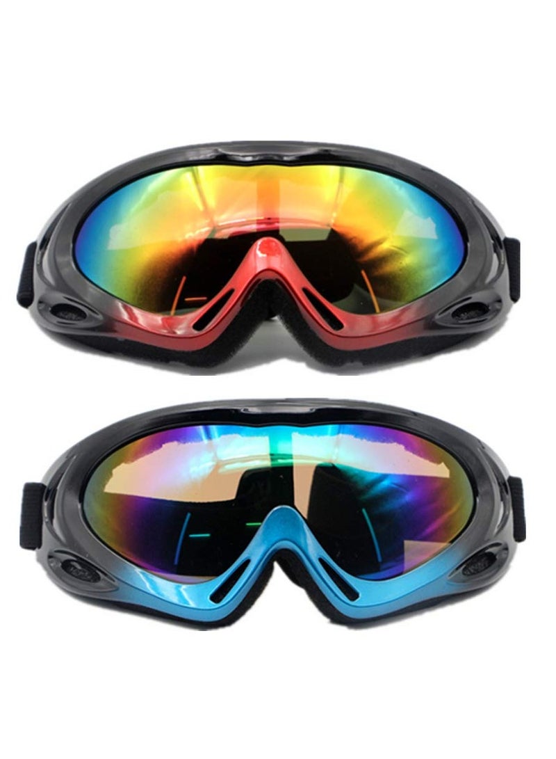 SYOSI 2 PCS Motorcycle Goggles - Dirt Bike ATV Motocross Anti-UV Adjustable Riding Offroad Protective Combat Tactical Military Goggles for Men Women Kids Youth Adult  - Image 1