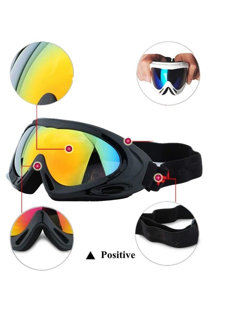 SYOSI 2 PCS Motorcycle Goggles - Dirt Bike ATV Motocross Anti-UV Adjustable Riding Offroad Protective Combat Tactical Military Goggles for Men Women Kids Youth Adult  - Image 2