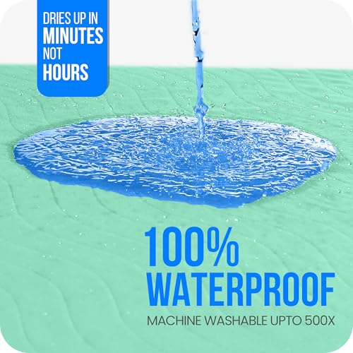 Utopia Bedding Washable Pee Pads for Dogs 34" x 36" (Pack of 4), Waterproof Incontinence Bed Pads for Adults, Elderly and Kids, Heavy Absorbency Pet Training Pads for Sofa and Couch (Green, Blue) - Image 2