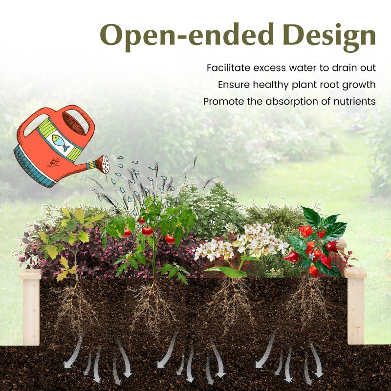 Giantex Wooden Raised Garden Bed, Rectangular Planter Box for Vegetables, Fruits, Flowers, Herbs, 48" Lx24 Wx10 H Outdoor Elevated Planting Bed for Garden, Backyard, Lawn, Patio - Image 3