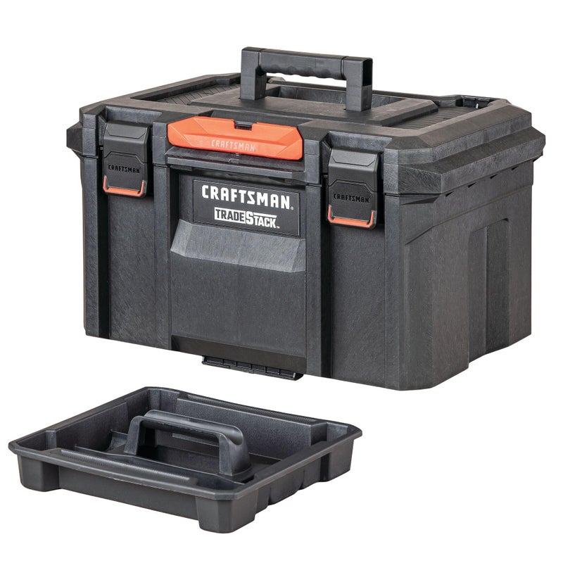 CRAFTSMAN TRADESTACK Tool Box, Waterproof Indoor/Outdoor, Stackable Tool Storage, Lockable, 21 Inch (CMST21430) - Image 1