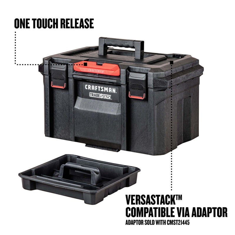 CRAFTSMAN TRADESTACK Tool Box, Waterproof Indoor/Outdoor, Stackable Tool Storage, Lockable, 21 Inch (CMST21430) - Image 4
