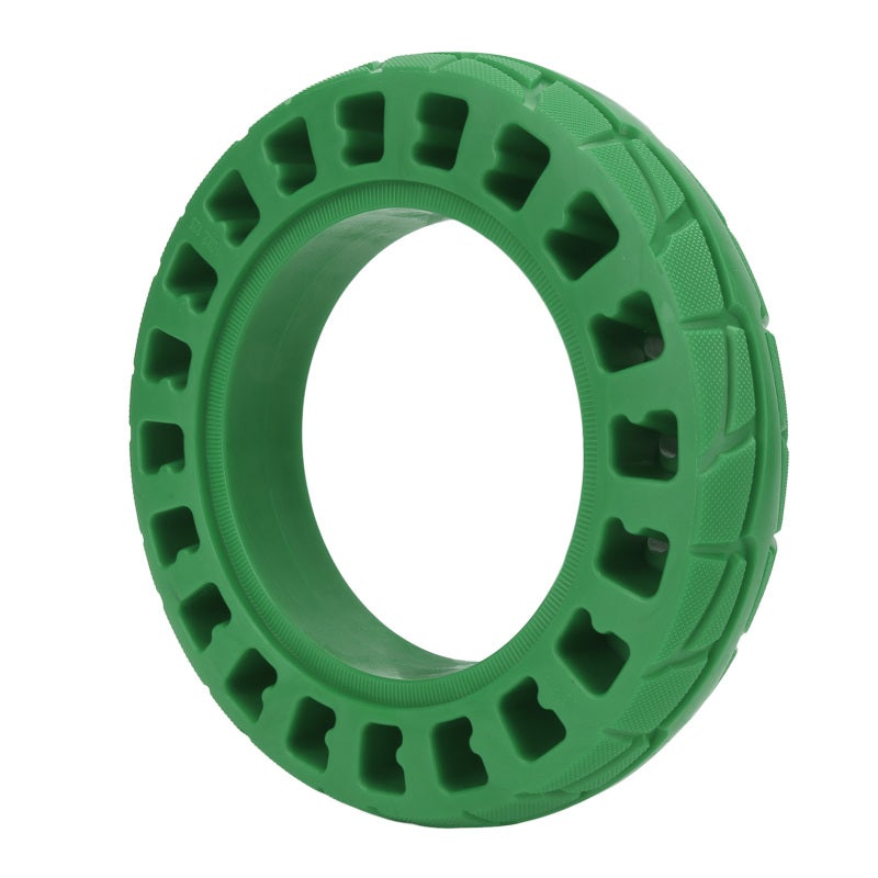 Electric Scooter Tire: 1 Green Solid Honeycomb Tire - Shock Absorbing Anti Skid Explosion Proof Replacement Tire for Electric Scooter Front Or Rear Wheel - Image 1