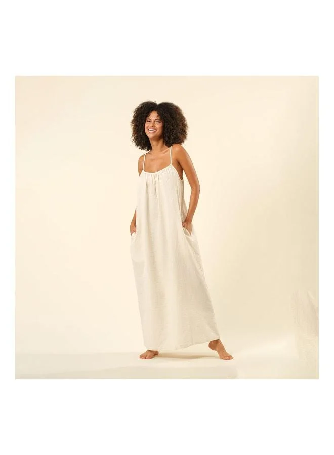 Tavas Strap Dress - Ecru.