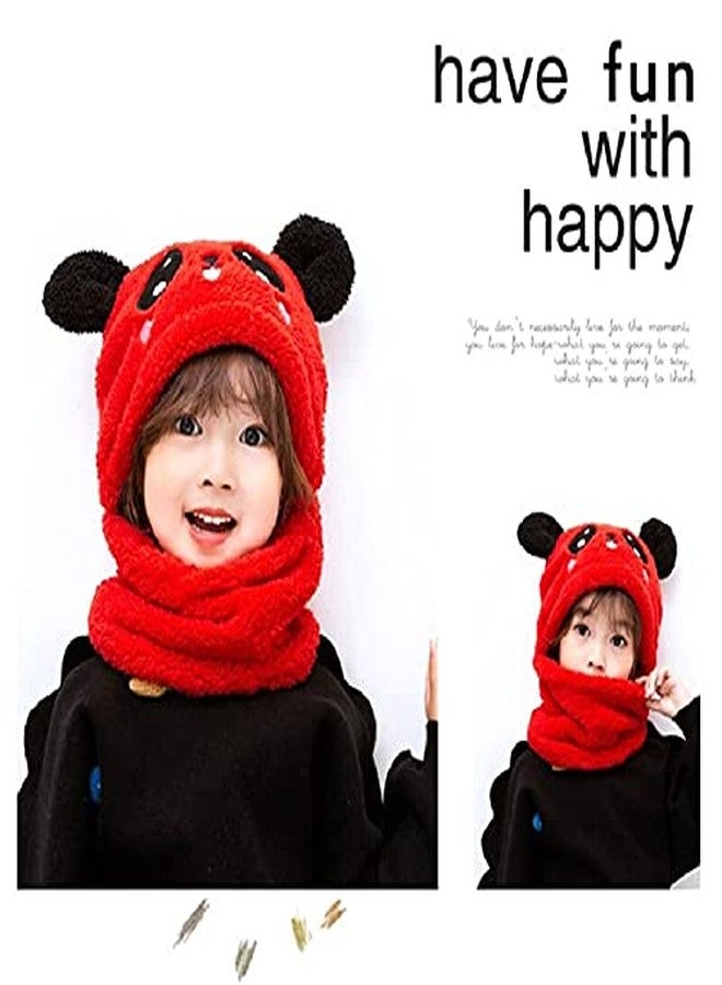 VOCADO New Vastra Lok - Kids Boy's & Girl's Hat Scarf Set Warm Fleece Knit Beanie Cap Scarf Mask Red Color 5-6Year Kids - Image 3
