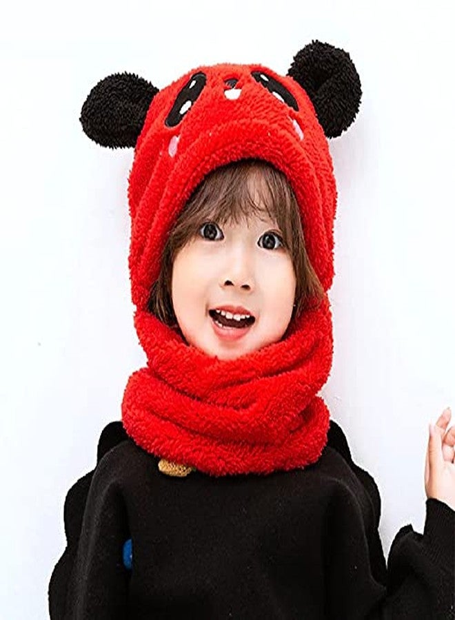 VOCADO New Vastra Lok - Kids Boy's & Girl's Hat Scarf Set Warm Fleece Knit Beanie Cap Scarf Mask Red Color 5-6Year Kids - Image 2