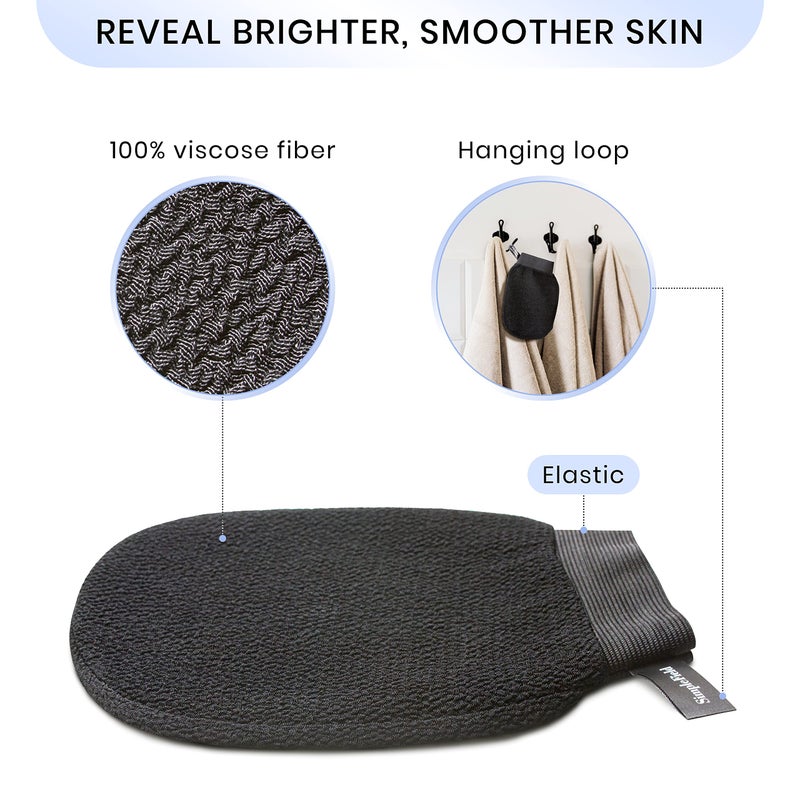 SimpleField Korean Exfoliating Mitt for Remove Dead Skin. 100% Viscose Deep Kessa Exfoliating Glove for Body Scrub, Keratosis Pilaris and Self Tanning Removal. Easily Smooth Skin Surface. (1 Piece) - Image 3
